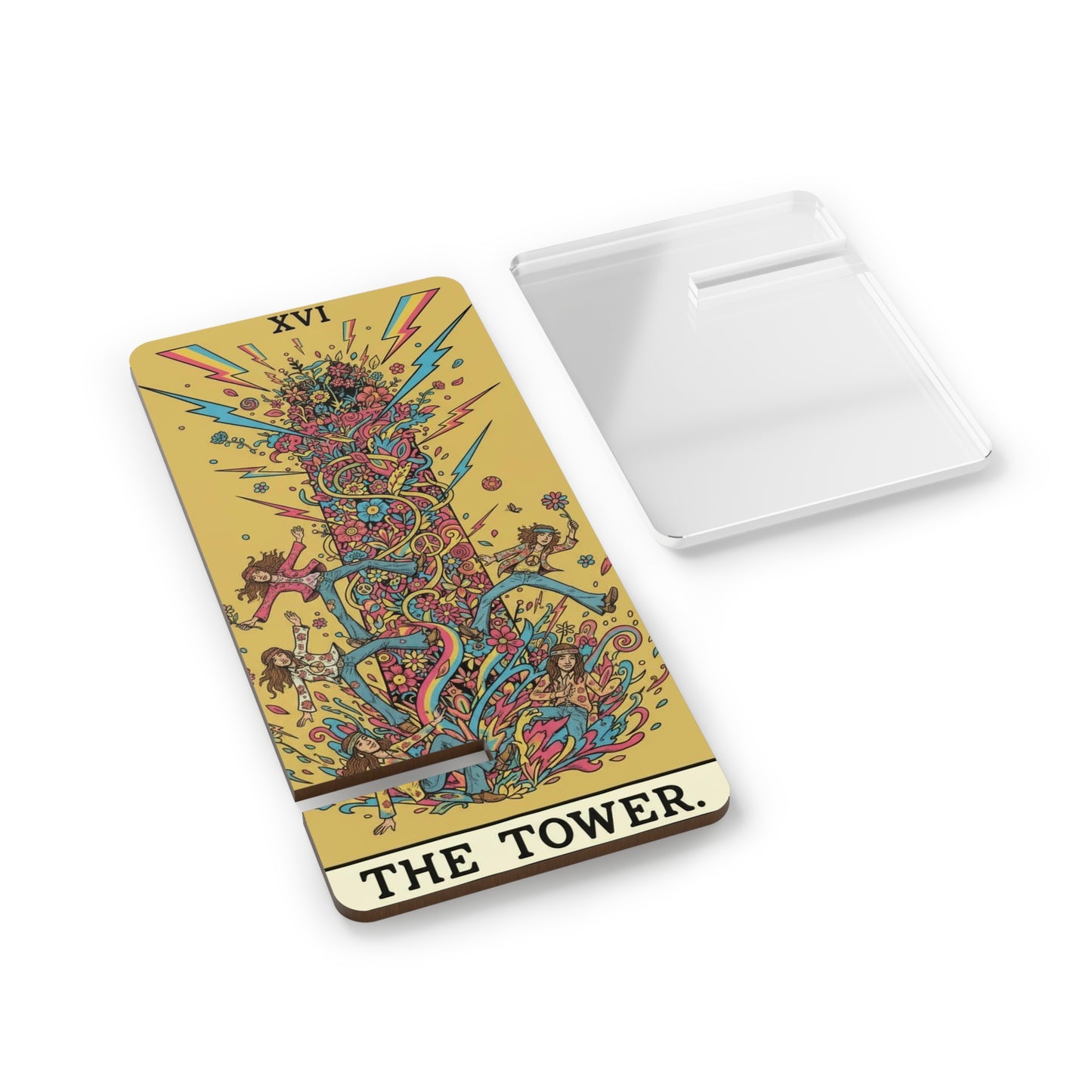 Artistic Smartphone Stand for The Tower Design, Desk Accessory, Tarot Display Holder, Unique Gift, Mobile Accessories