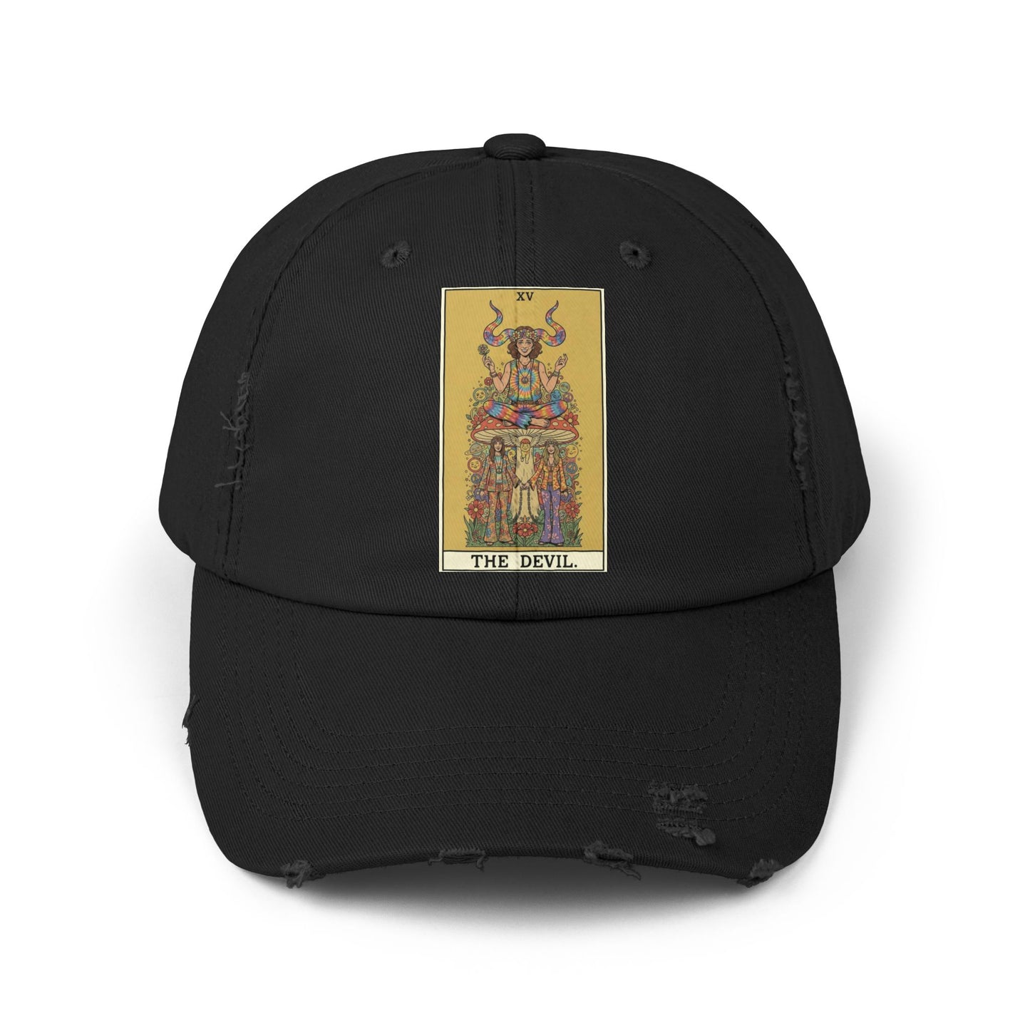 Distressed Cap - Hippie 'The Devil' Tarot Card Design