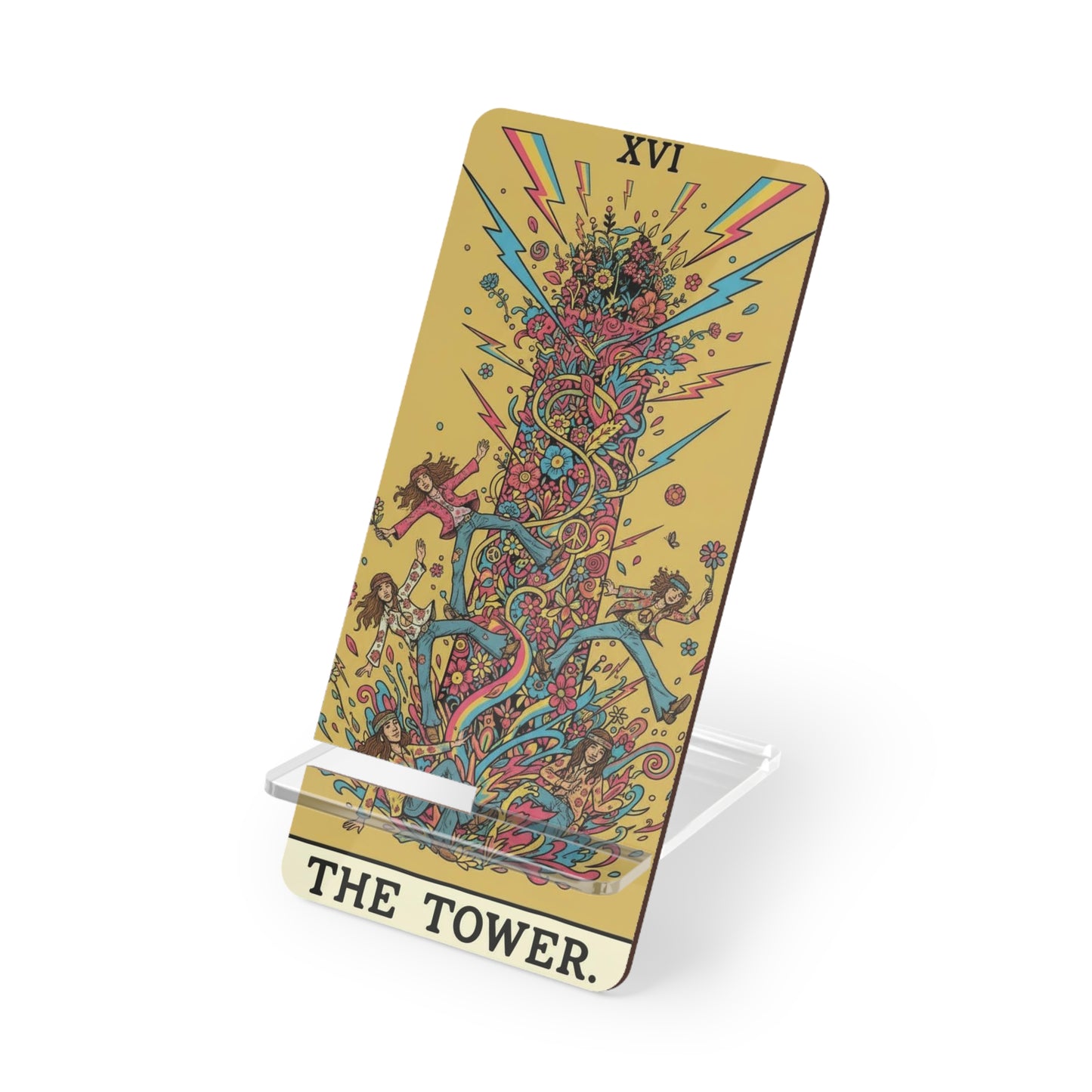 Artistic Smartphone Stand for The Tower Design, Desk Accessory, Tarot Display Holder, Unique Gift, Mobile Accessories