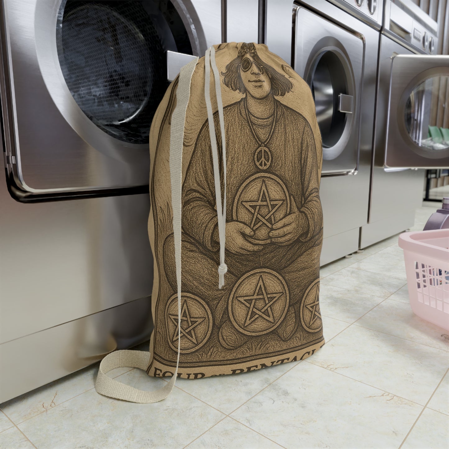 Tarot-Inspired Laundry Bag for Mystical Vibes, Bohemian Laundry Tote, Spiritual Gift, Witchy Home Decor, Unique Storage Solution