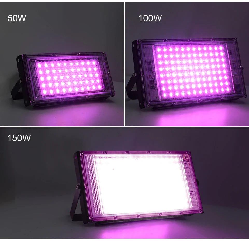 LED Grow Light 50W 100W 150W AC 220V Phyto Lamp Full Spectrum LED Floodlight Indoor Plants Hydroponic Greenhouse Growth Lighting