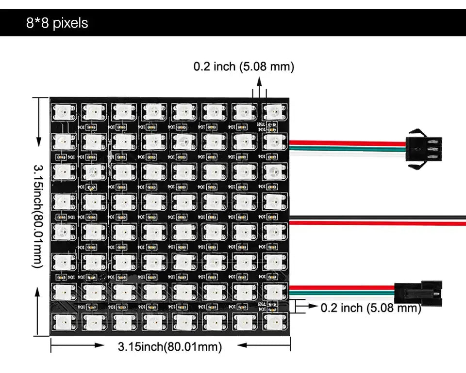 WS2812B RGB Flexible Pixel Led Module Panel 8x8/16x16/8x32 Matrix Screen WS2811 WS2812 IC Individually Addressable DC5V.