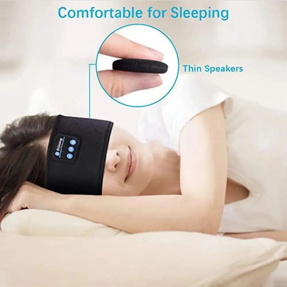 Wireless Bluetooth Sleeping Headband Fone Earphones Sports Sweatband Sleeping Band Headset Music Soft Elastic Eye Mask Headphone