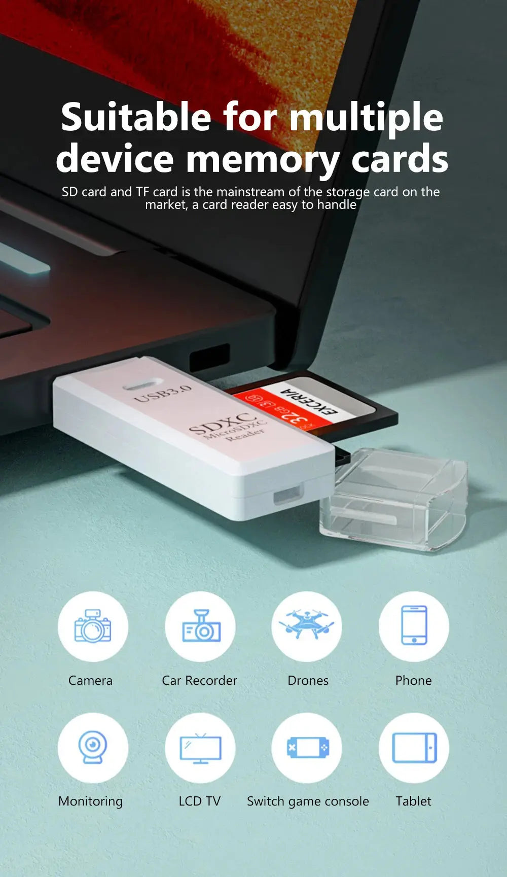 2 in 1 USB 3.0 Card Reader Micro sd card Reader usb adapter High Speed Cardreader TF Memory card For PC Laptop Accessories Tarot Yeah