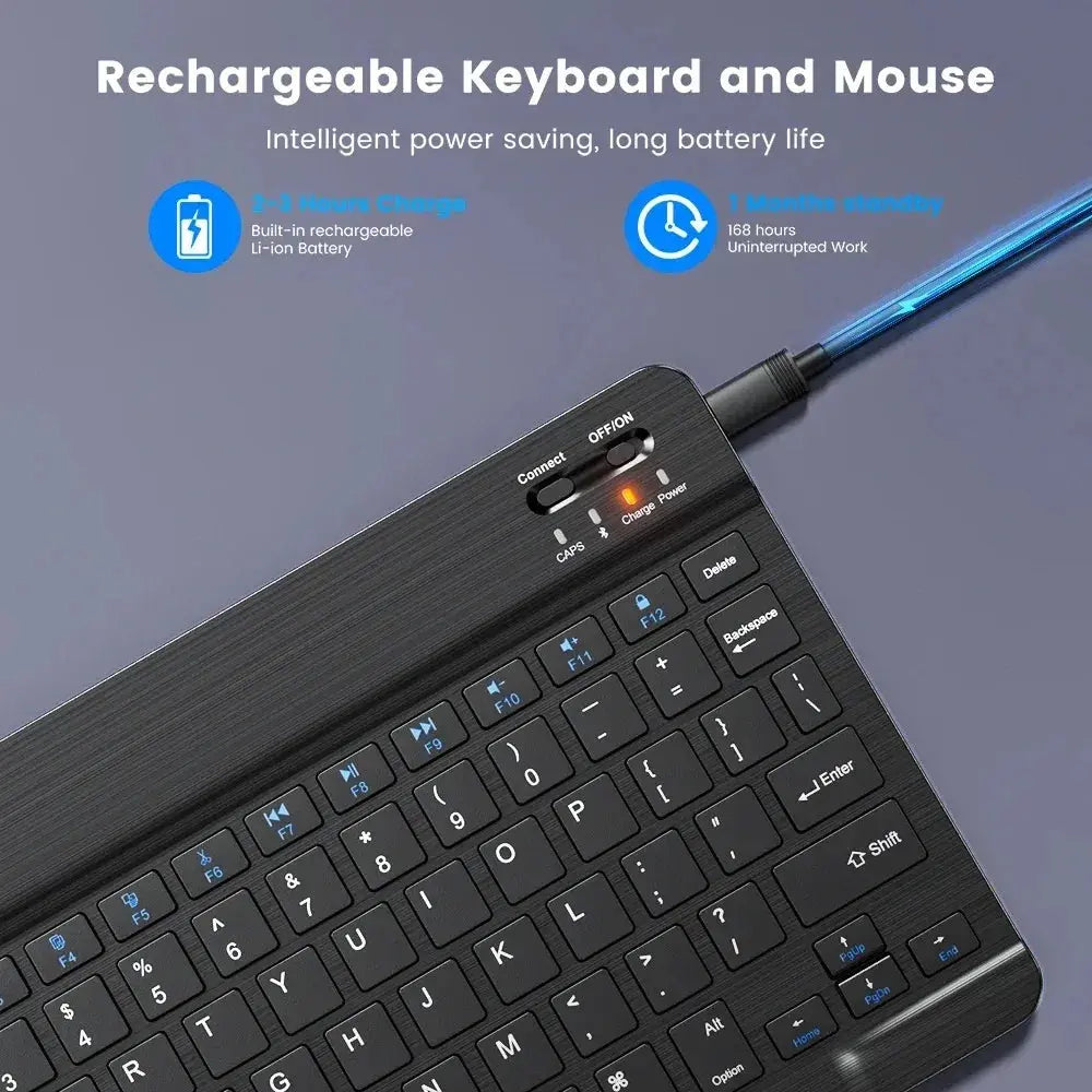 Bluetooth-compatible Keyboard for Android IOS Ipad Slim Portable Wireless Bluetooth Rechargeable Mini Keyboard For Tablet Phone Tarot Yeah