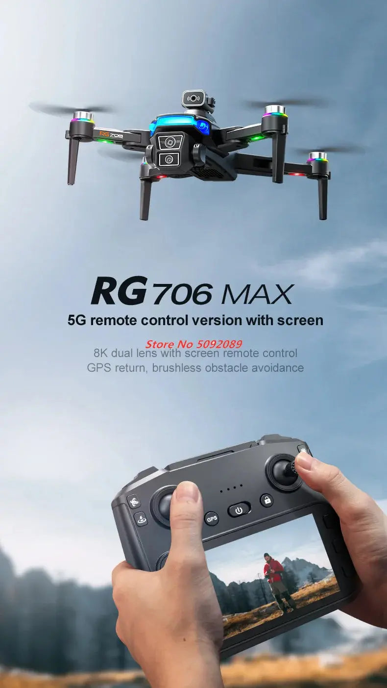 Professional 5G 8K HD Camera GPS Drone Aerial Photography Dual Camera Dron with Screen Obstacle Avoidance Drone RC Quadcopter.