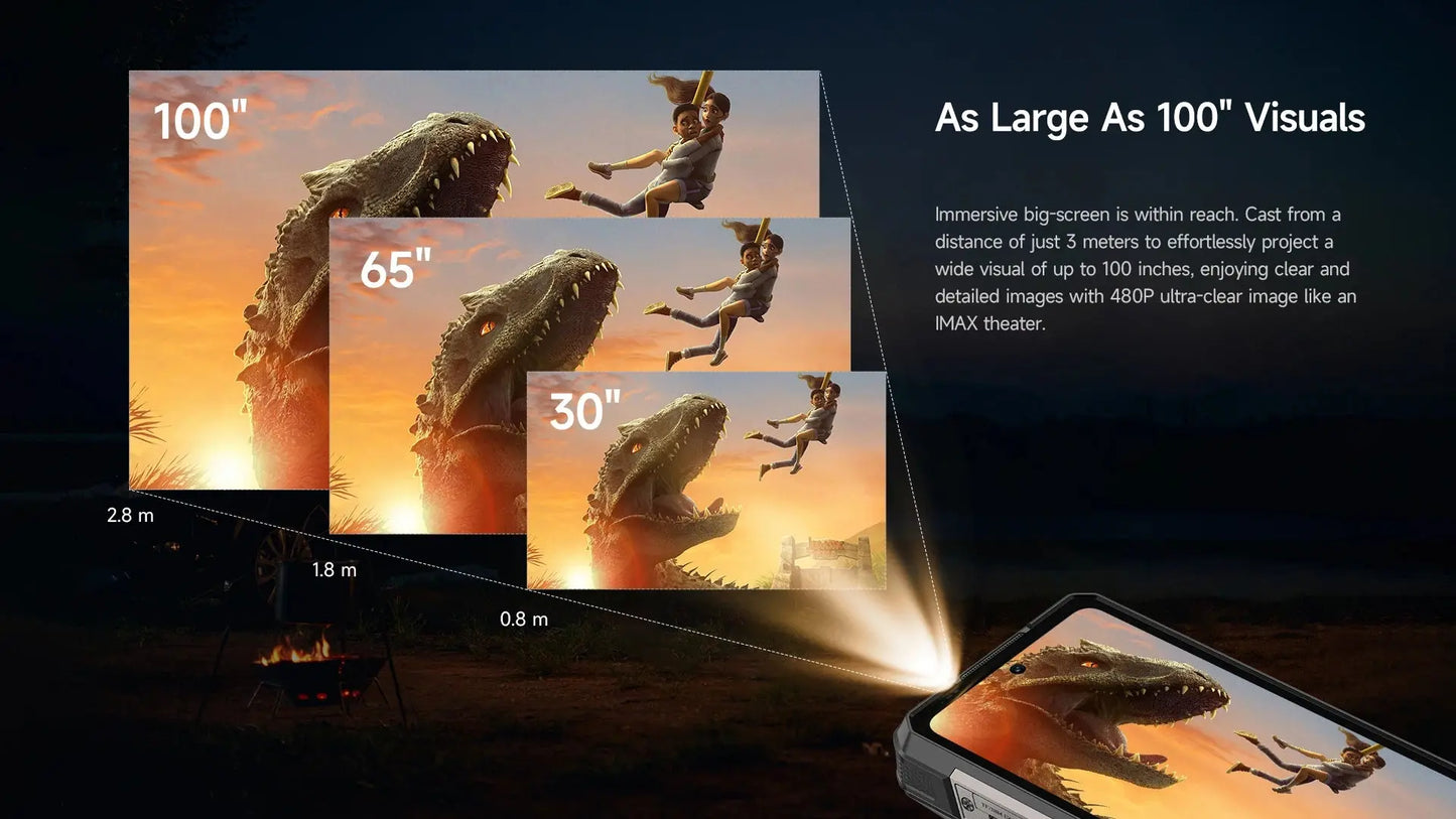 【NEW】Ulefone AI Smartphone Armor 34 Pro 5G 25500mAh Built-in Projector 512GB ROM 120Hz 6.95" NFC Smartphone Mobile Phone Tarot Yeah