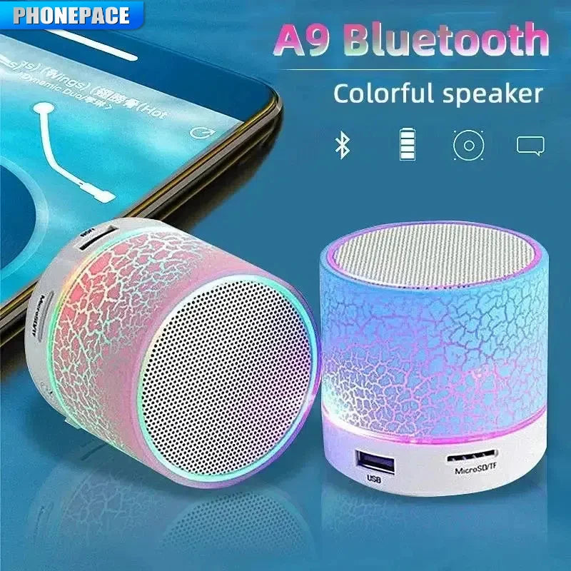 PHONEPACE Bluetooth Speaker Wireless Loudspeaker Crack LEDTF Card USB Subwoofer Portable MP3 Music Sound Column