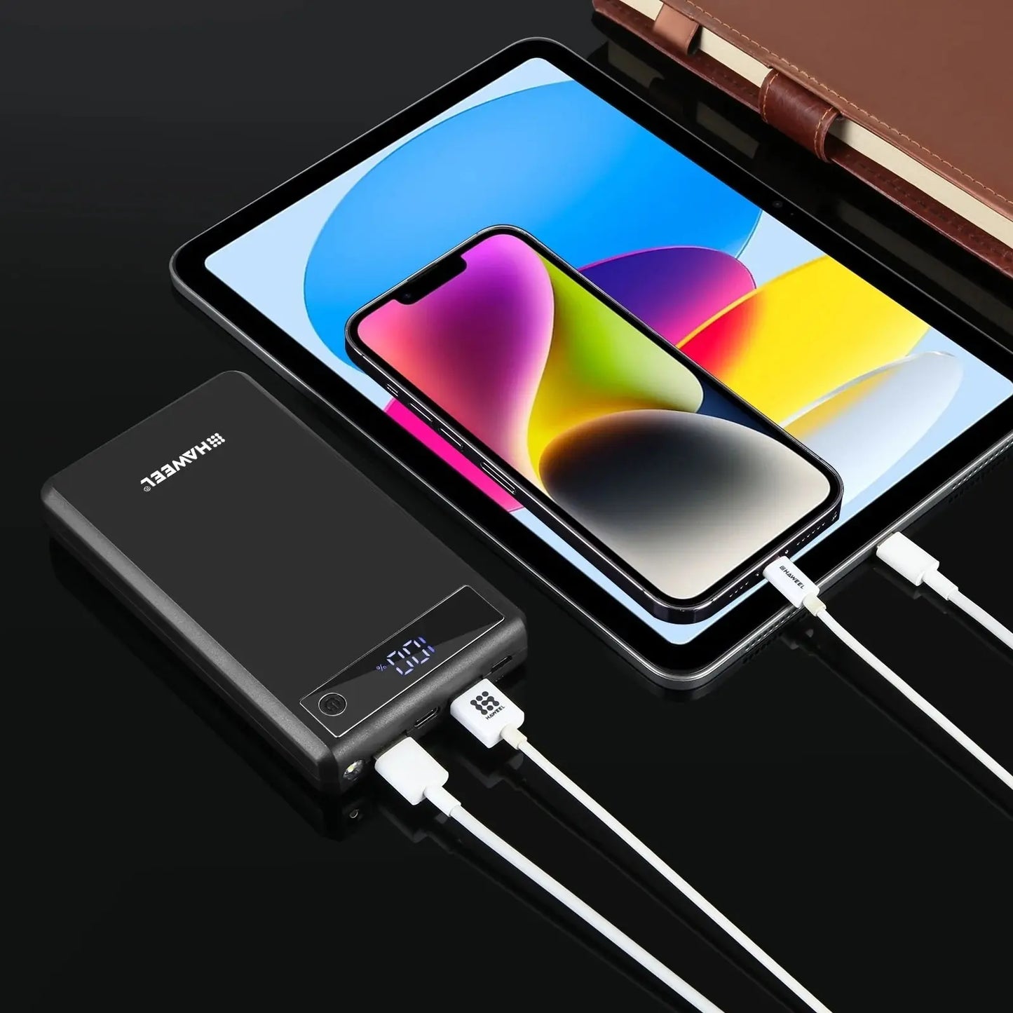 HAWEEL DIY 6 x 18650 Battery 24W Fast Charge Power Bank Box Case with Display, Not Include Battery Tarot Yeah