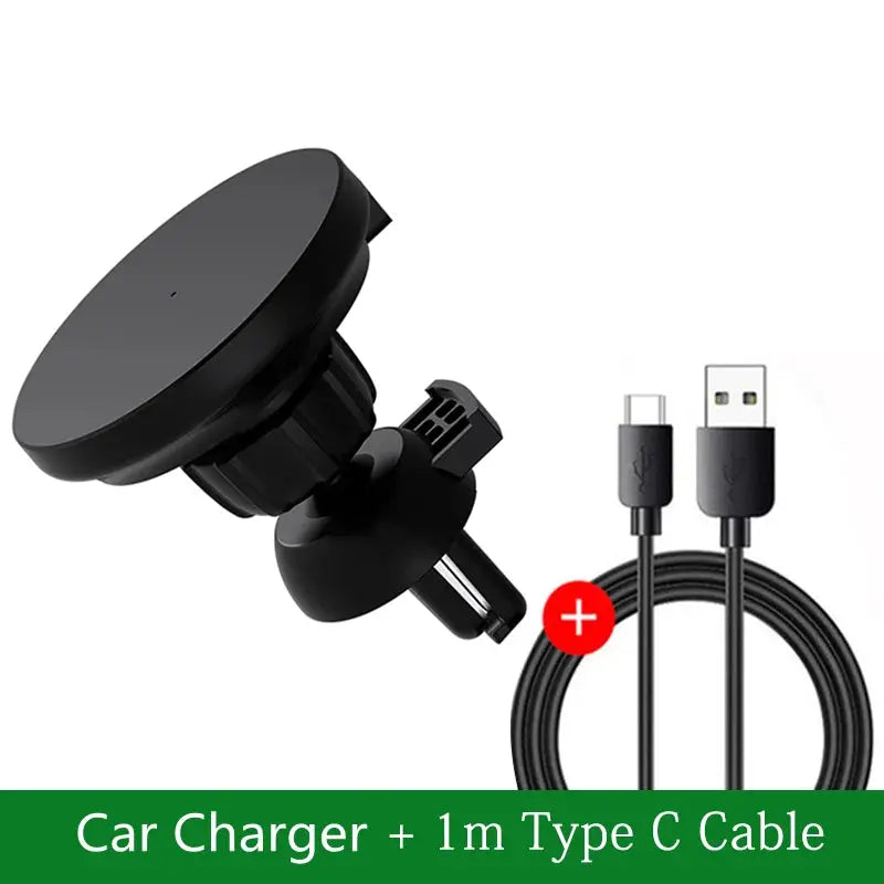 30W Magnetic Car Wireless Charger + Ring For iPhone 12 13 14 15 pro max mini Air Vent Car Phone Holder Stand Fast Car Charging Tarot Yeah