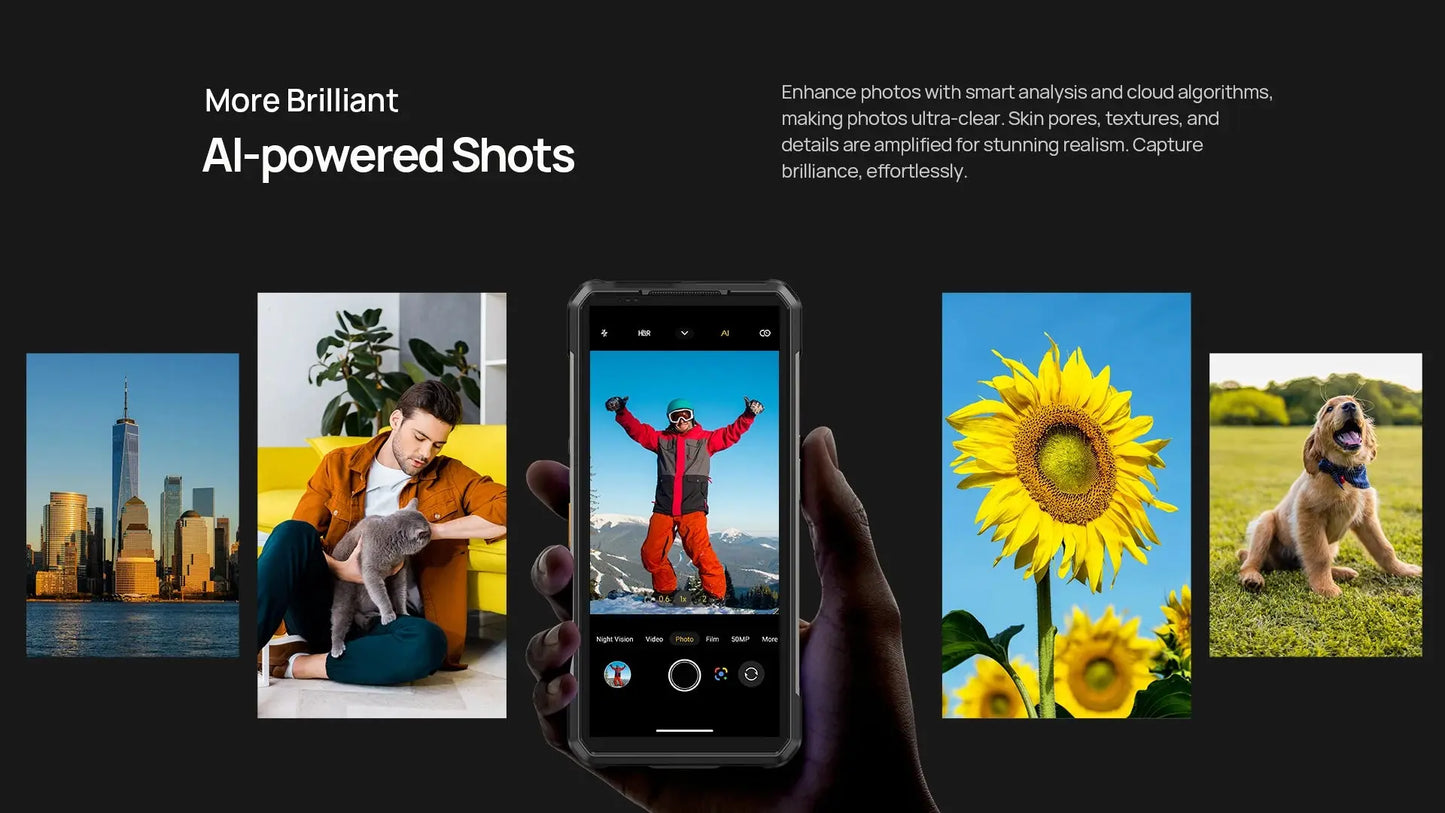 【NEW】Ulefone AI Smartphone Armor 34 Pro 5G 25500mAh Built-in Projector 512GB ROM 120Hz 6.95" NFC Smartphone Mobile Phone Tarot Yeah