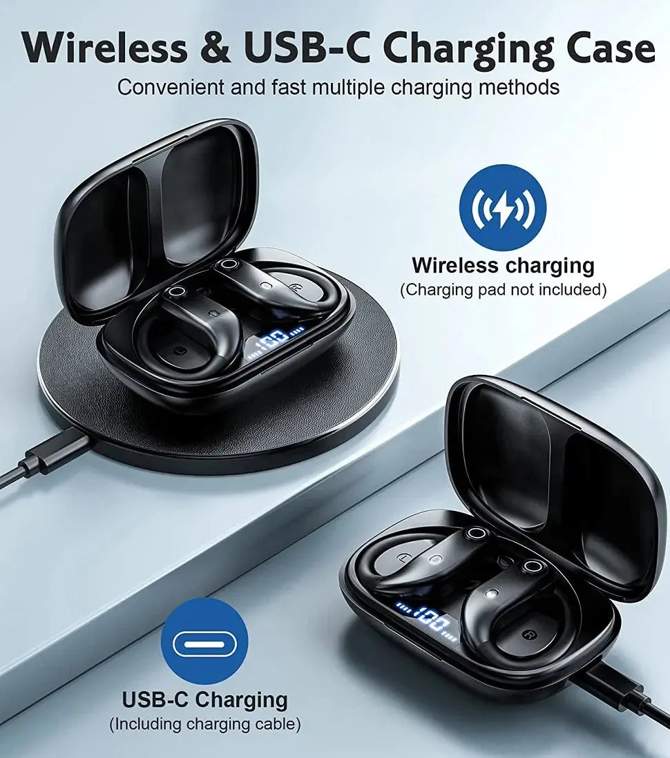 Bluetooth Earphones Wireless Earbuds with Wireless Charging Case Stereo Sound Headphones Built-in Mic in-Ear Headsets Deep Bass.