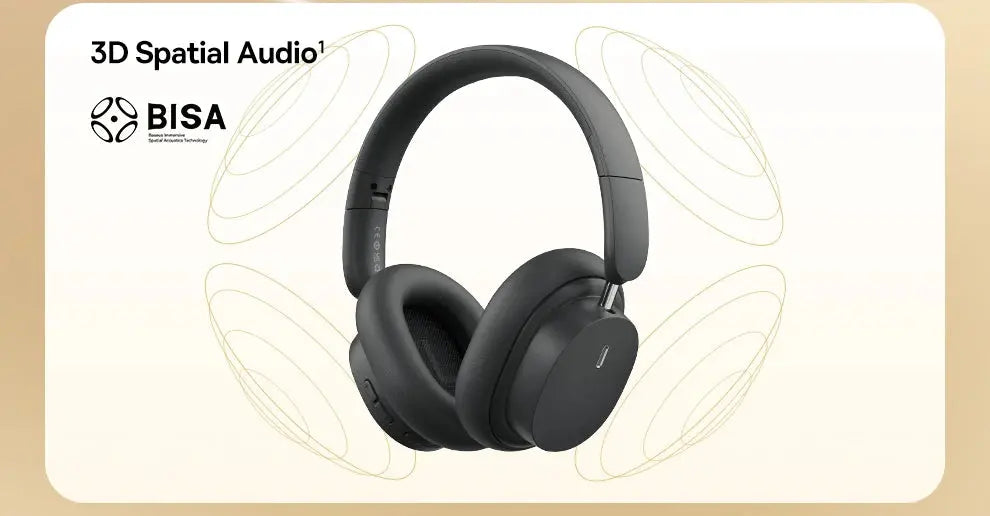Baseus Bowie D05 Wireless Headphone 3D Spatial Audio Earphone Bluetooth 5.3 Headset 40mm Driver Foldable Over Ear Headphone 70H.