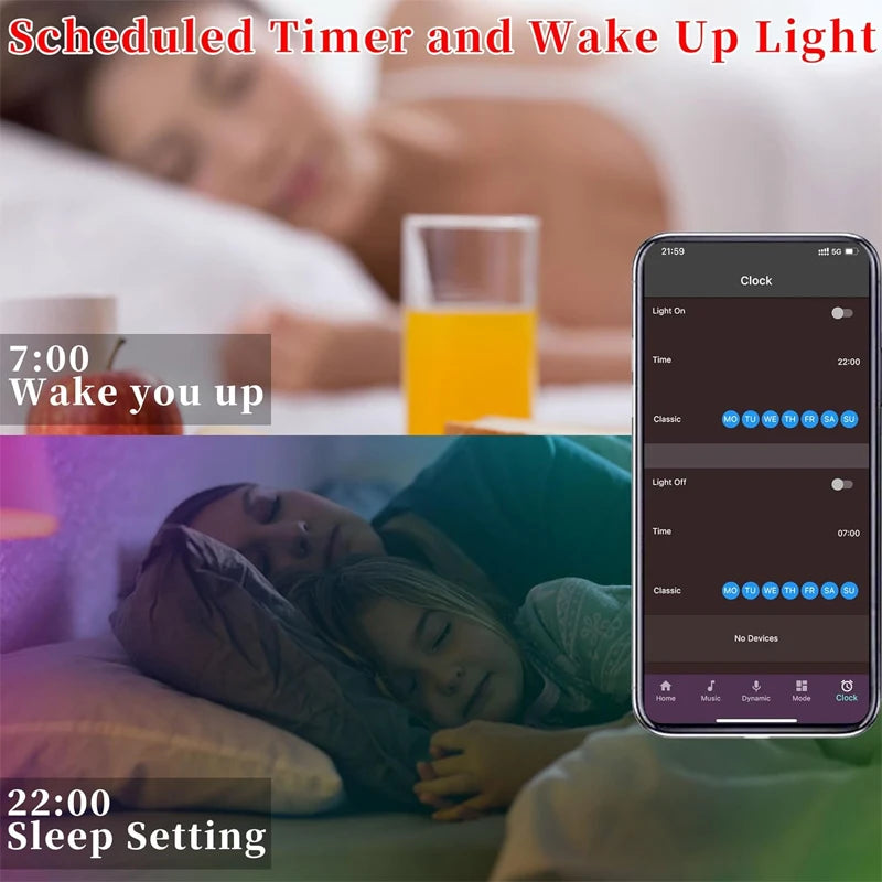 100ft(2 Rolls Of 50ft)LED Lights,RGB Color Changing Music Sync LED Lights Strip,Phone App Control LED Rope Lights For Bedroom