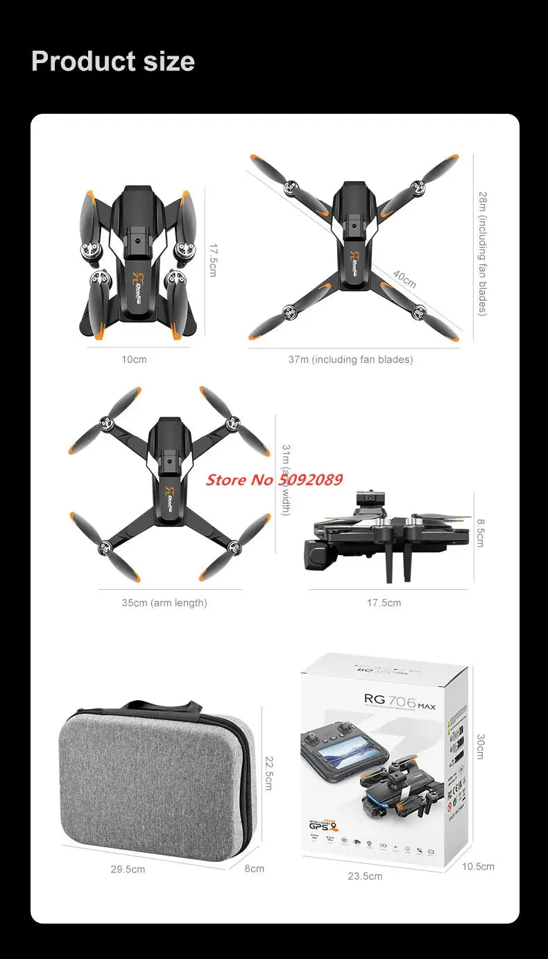 Professional 5G 8K HD Camera GPS Drone Aerial Photography Dual Camera Dron with Screen Obstacle Avoidance Drone RC Quadcopter Tarot Yeah