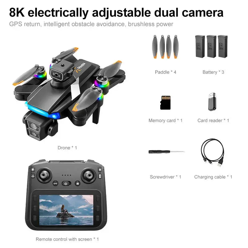 Professional 5G 8K HD Camera GPS Drone Aerial Photography Dual Camera Dron with Screen Obstacle Avoidance Drone RC Quadcopter Tarot Yeah
