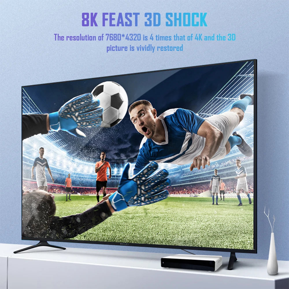 8K HDMI Cable 2.1 48Gbps High Speed HDMI Braided Cord-4K@120Hz 8K@60Hz, DTS:X, HDCP 2.2 & 2.3, HDR 10 for Compatible Laptop/PS5