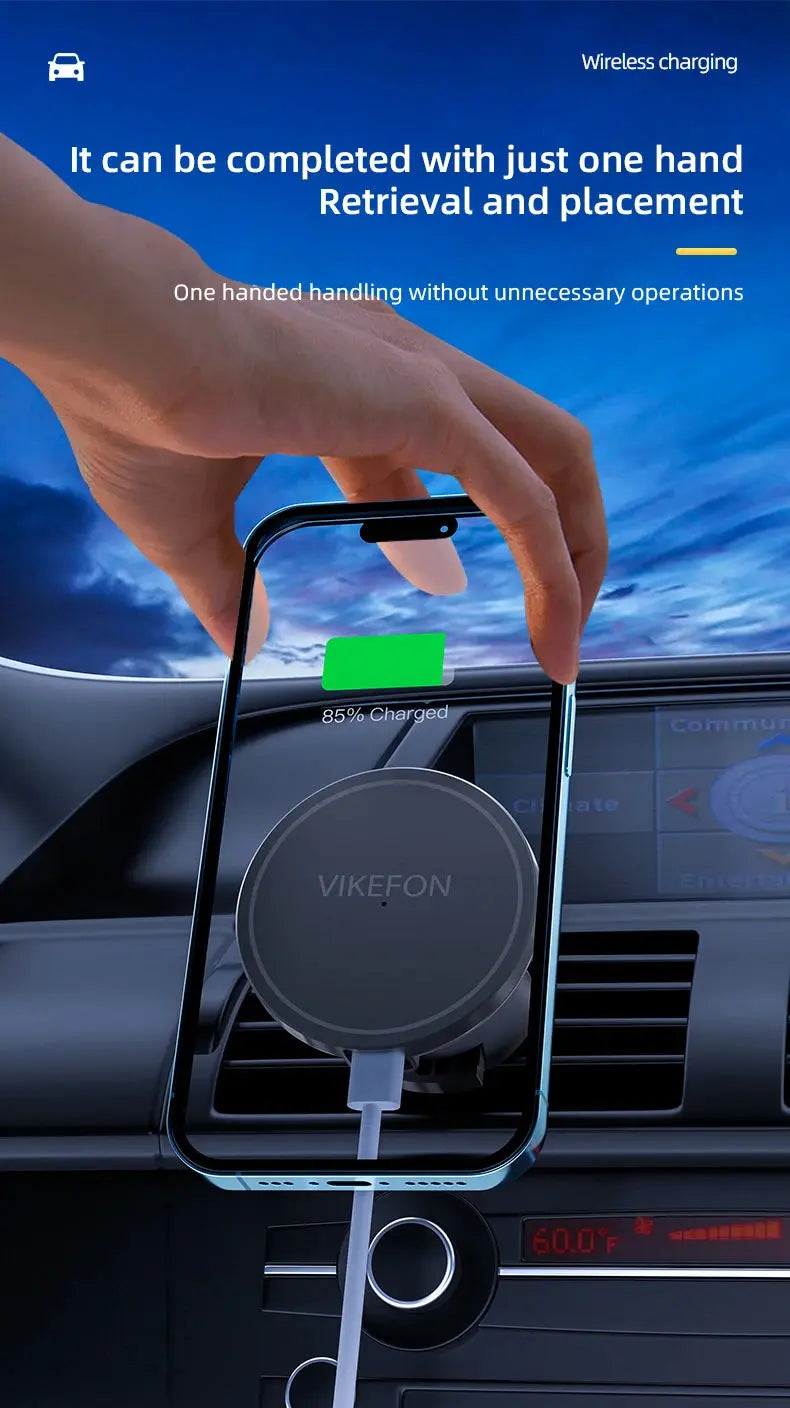 30W Magnetic Car Wireless Charger + Ring For iPhone 12 13 14 15 pro max mini Air Vent Car Phone Holder Stand Fast Car Charging Tarot Yeah