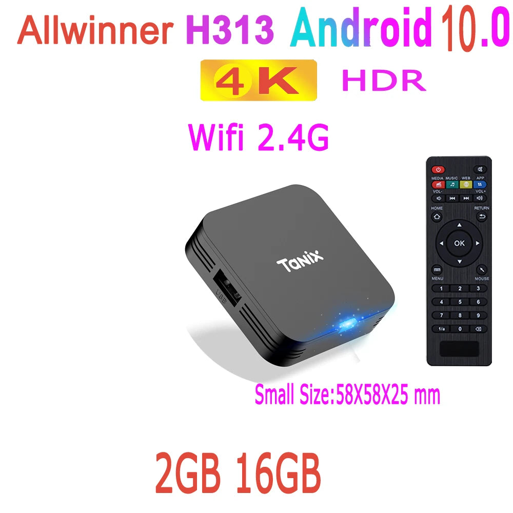 TANIX TX1 Android 10.0 Allwinner H313 Quad Core 4K HDR Mini Game TV Stick Wifi 1G 8G 2G 16G Smart TV Box Media Player
