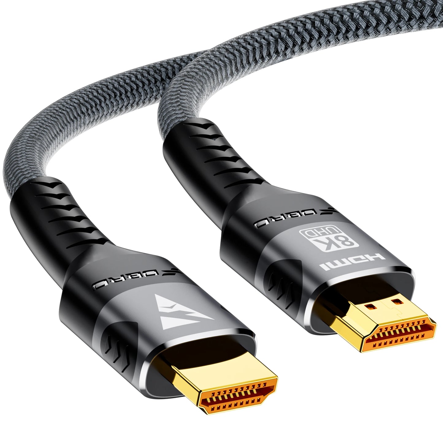 8K HDMI Cable 2.1 48Gbps High Speed HDMI Braided Cord-4K@120Hz 8K@60Hz, DTS:X, HDCP 2.2 & 2.3, HDR 10 for Compatible Laptop/PS5