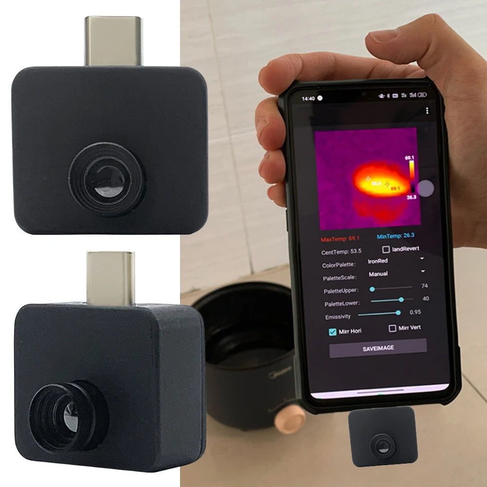 Mobile Thermal Imager 32*32 Pixels -20~1000°C Thermal Camera Thermal Imaging Camera for Android Type C Mobile Phone
