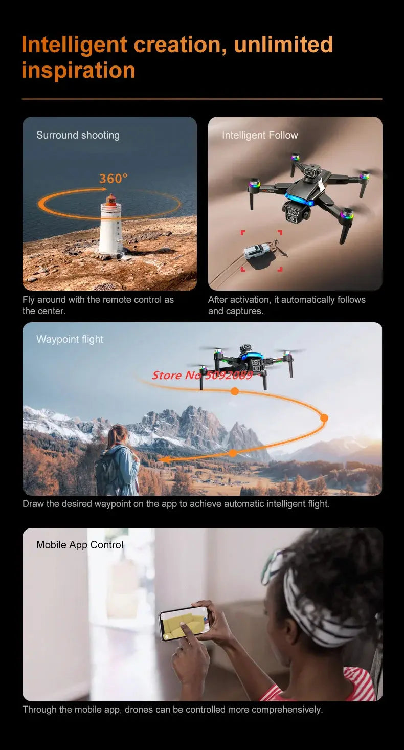 Professional 5G 8K HD Camera GPS Drone Aerial Photography Dual Camera Dron with Screen Obstacle Avoidance Drone RC Quadcopter Tarot Yeah