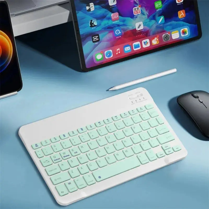 Bluetooth-compatible Keyboard for Android IOS Ipad Slim Portable Wireless Bluetooth Rechargeable Mini Keyboard For Tablet Phone Tarot Yeah