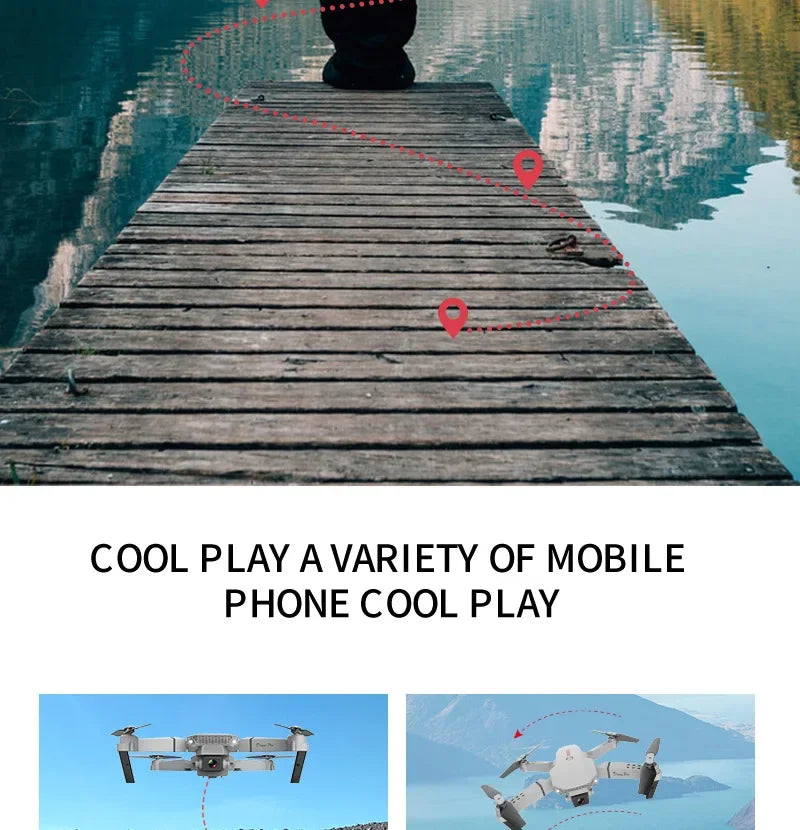 2025 New E88 Pro WIFI FPV Drone - 4K/1080P Dual Camera,Wide-Angle HD, Altitude Hold, Foldable Quadcopter, RC Helicopter Toy Gift