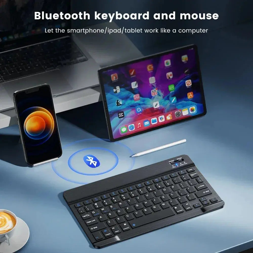 Bluetooth-compatible Keyboard for Android IOS Ipad Slim Portable Wireless Bluetooth Rechargeable Mini Keyboard For Tablet Phone Tarot Yeah