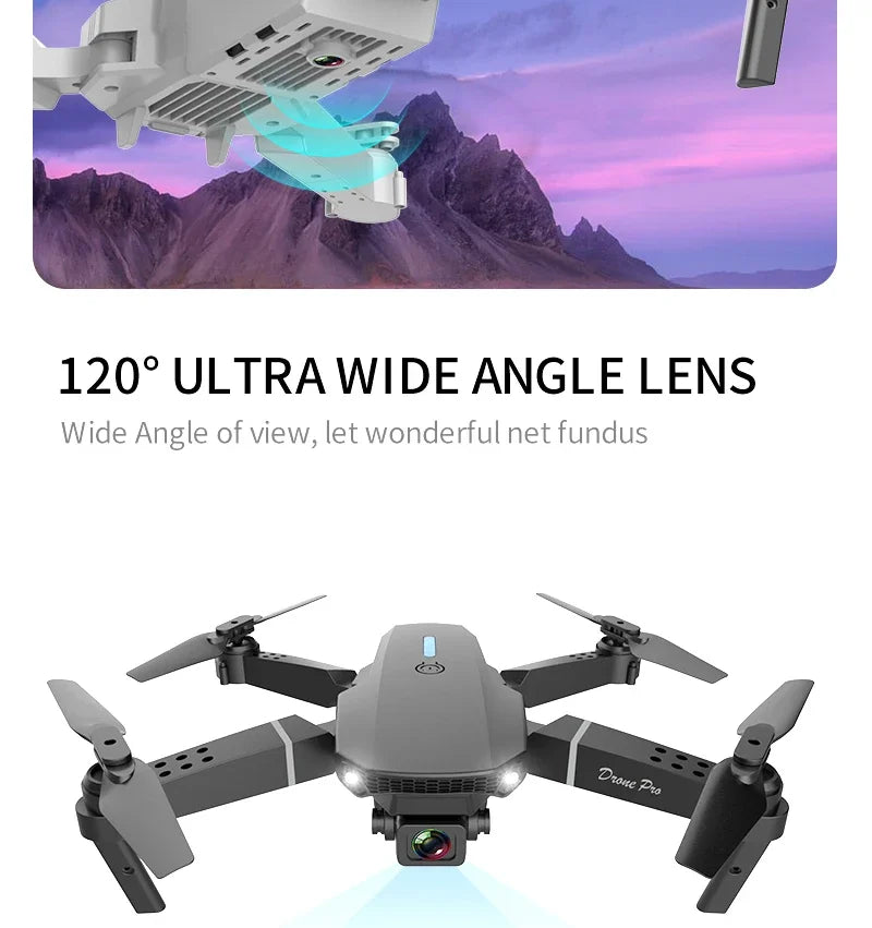 2025 New E88 Pro WIFI FPV Drone - 4K/1080P Dual Camera,Wide-Angle HD, Altitude Hold, Foldable Quadcopter, RC Helicopter Toy Gift