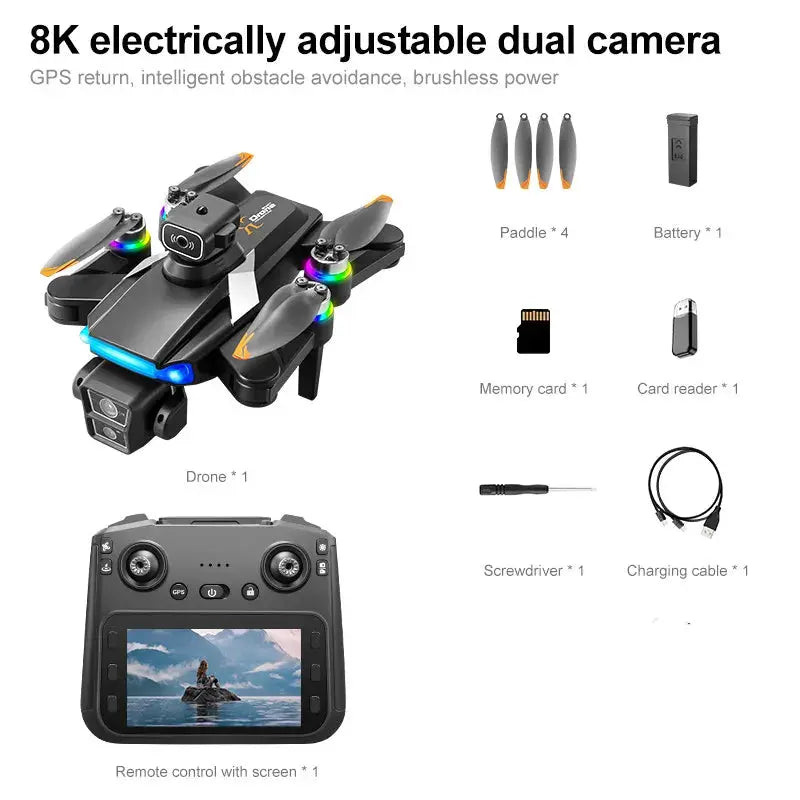 Professional 5G 8K HD Camera GPS Drone Aerial Photography Dual Camera Dron with Screen Obstacle Avoidance Drone RC Quadcopter Tarot Yeah