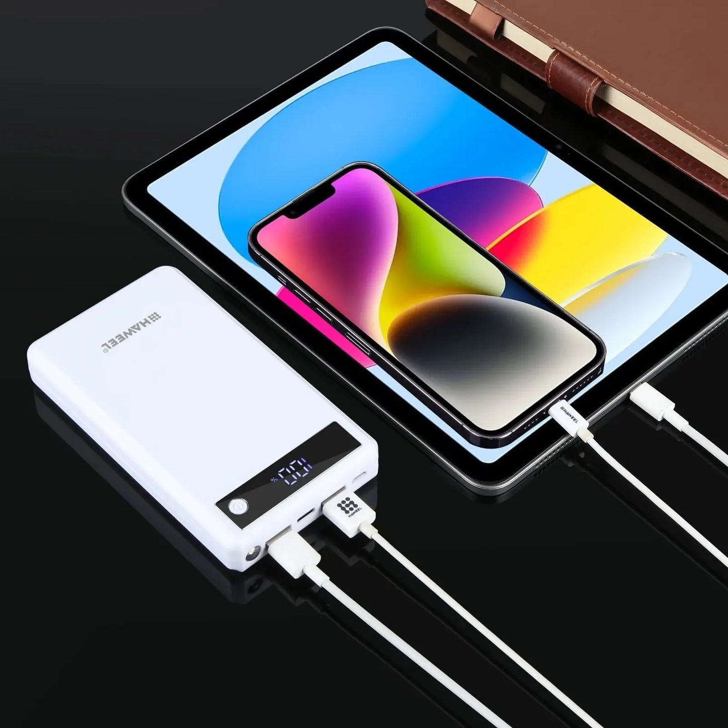 HAWEEL DIY 6 x 18650 Battery 24W Fast Charge Power Bank Box Case with Display, Not Include Battery Tarot Yeah