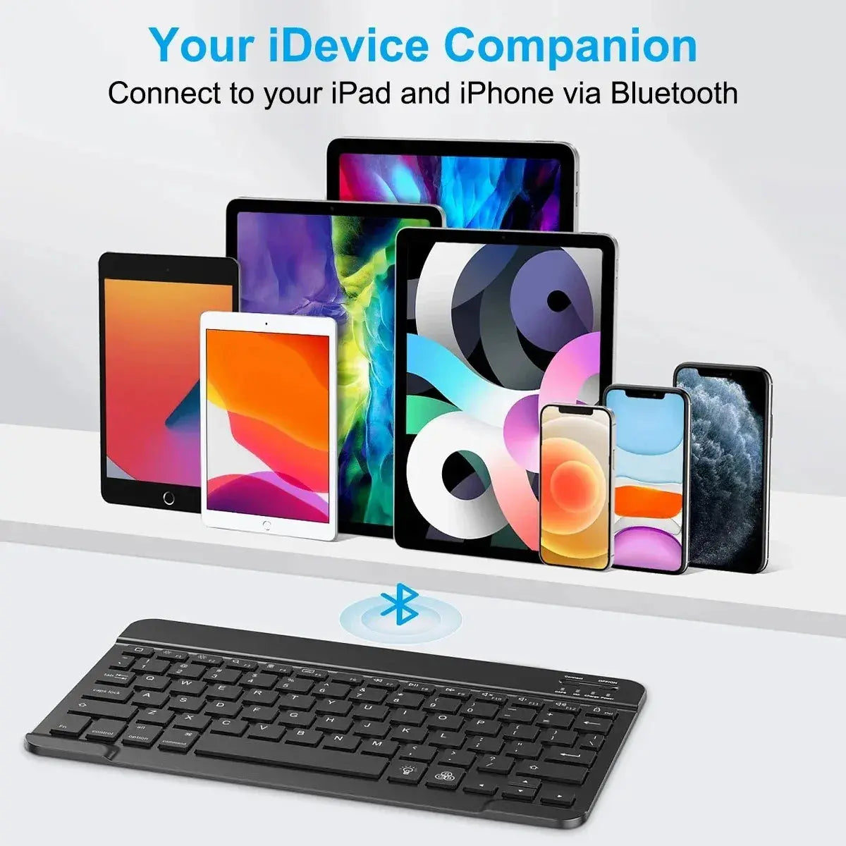 Bluetooth-compatible Keyboard for Android IOS Ipad Slim Portable Wireless Bluetooth Rechargeable Mini Keyboard For Tablet Phone Tarot Yeah