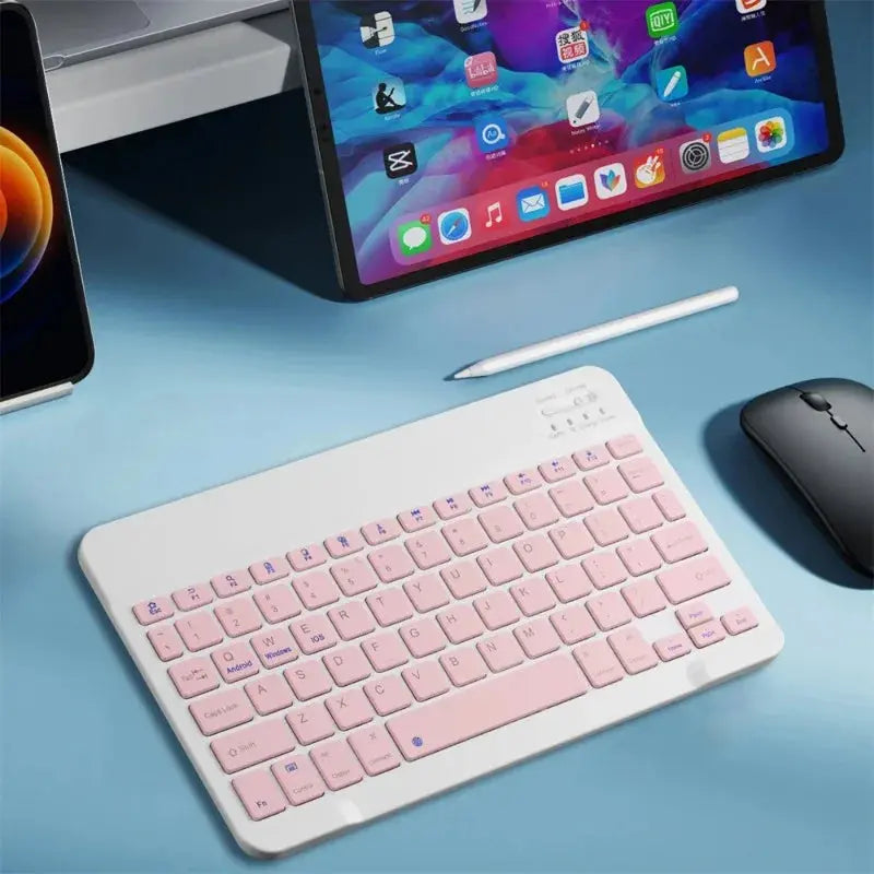 Bluetooth-compatible Keyboard for Android IOS Ipad Slim Portable Wireless Bluetooth Rechargeable Mini Keyboard For Tablet Phone Tarot Yeah