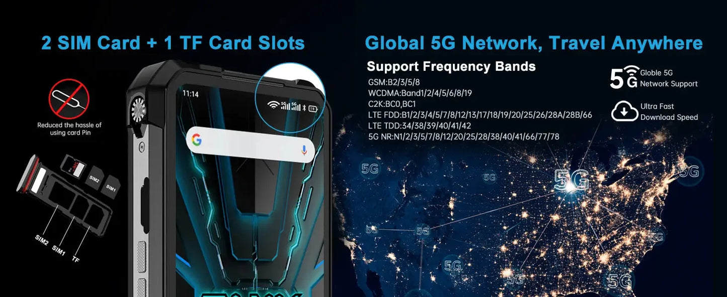 8849 Tank 3 Pro Unihertz Rugged Projector Smartphone 23800mAh 5G Android14 Outdoor Phone 512GB+36GB 120W Fast Charging Dual Sim Tarot Yeah