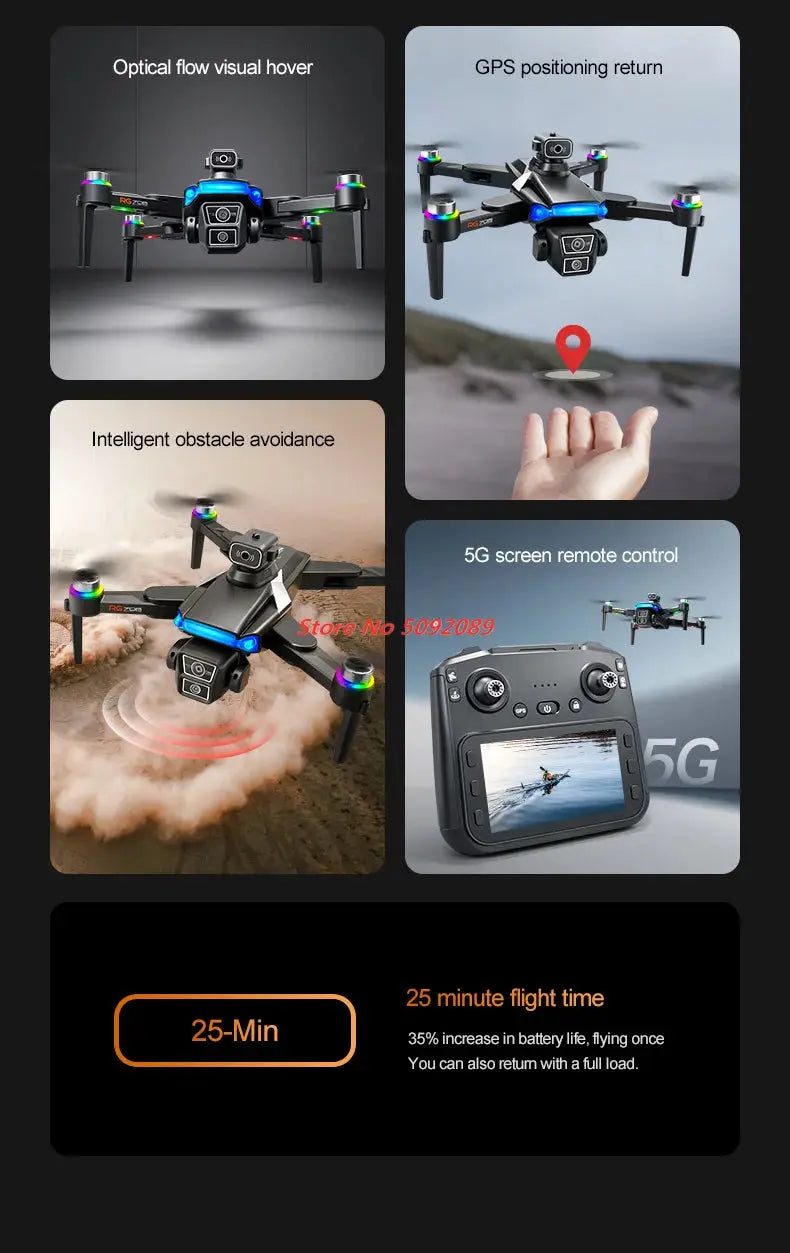 Professional 5G 8K HD Camera GPS Drone Aerial Photography Dual Camera Dron with Screen Obstacle Avoidance Drone RC Quadcopter.