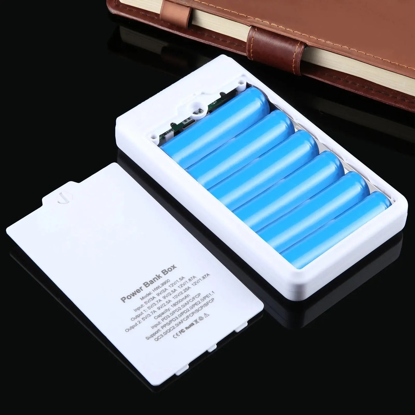 HAWEEL DIY 6 x 18650 Battery 24W Fast Charge Power Bank Box Case with Display, Not Include Battery Tarot Yeah