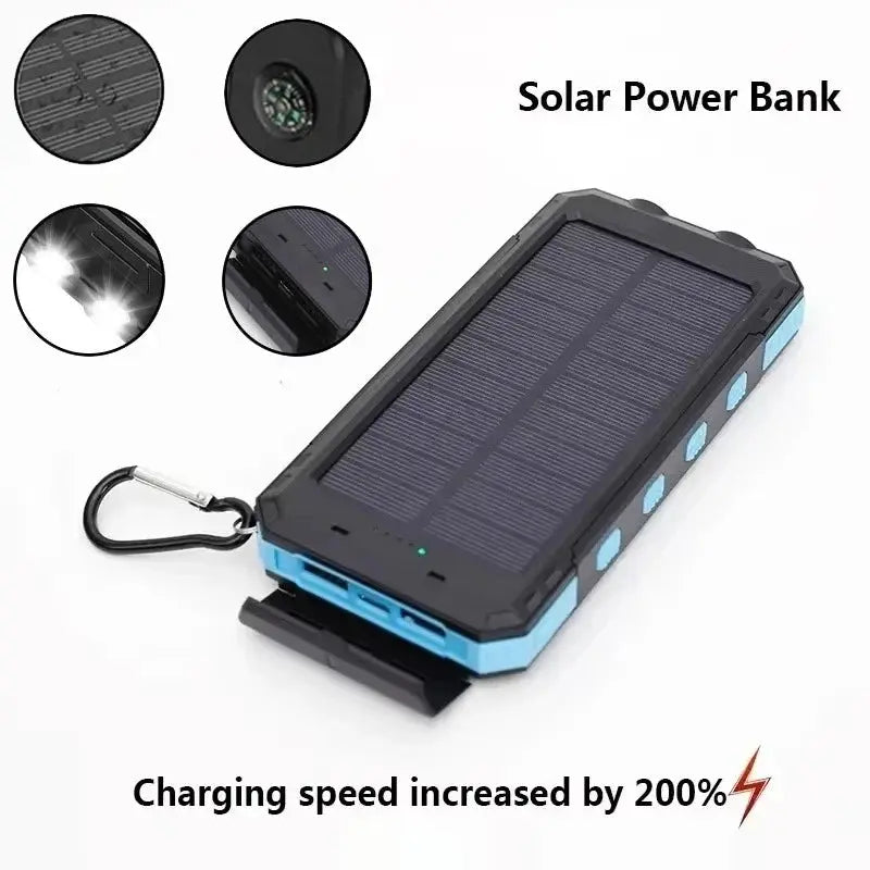 200000mAh Large Capacity Solar Power Bank Fast Charging Portable Charger External Battery for IPhone Samsun Xiaomi Powerbank Tarot Yeah