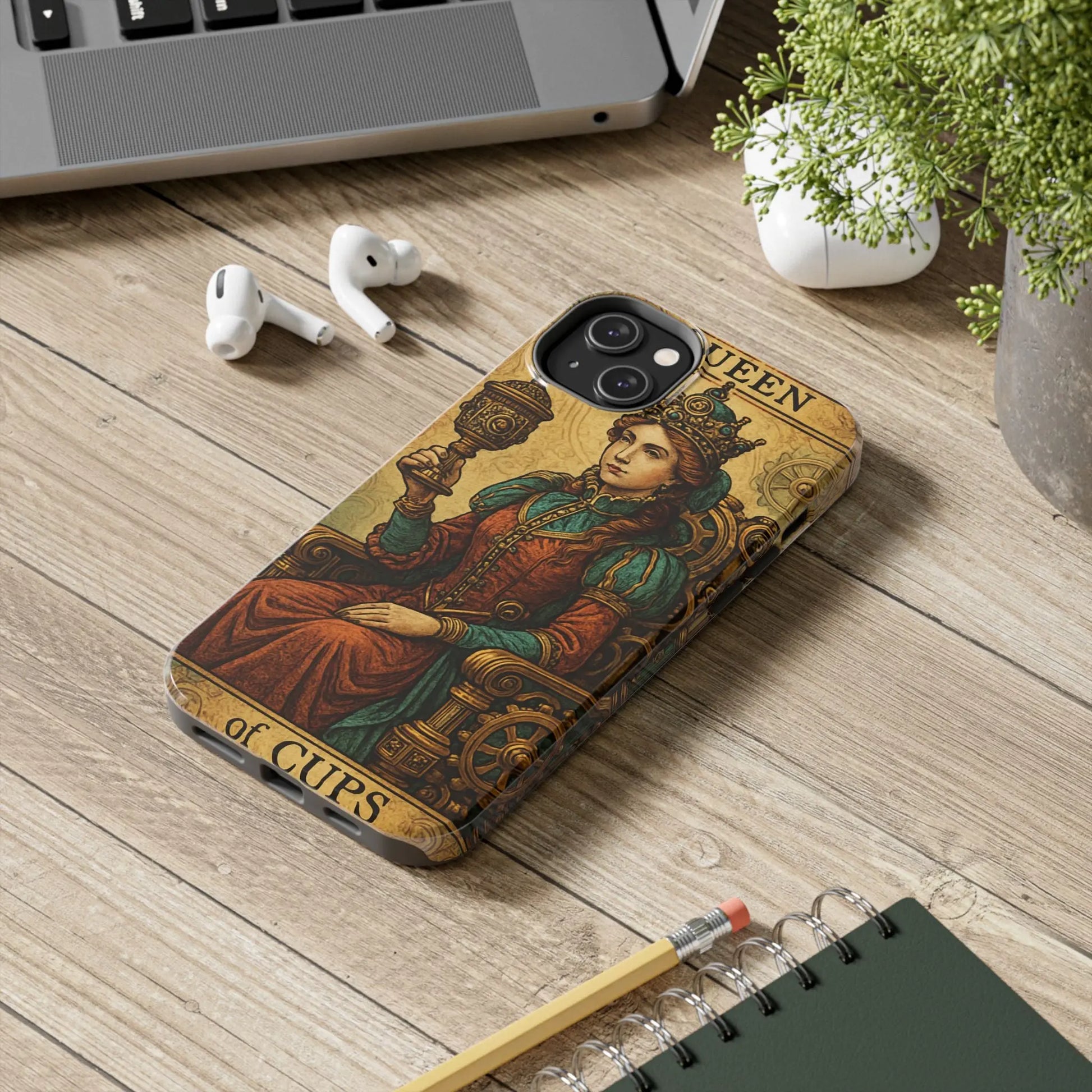 Artistic Tarot Phone Case - Queen of Cups Design.