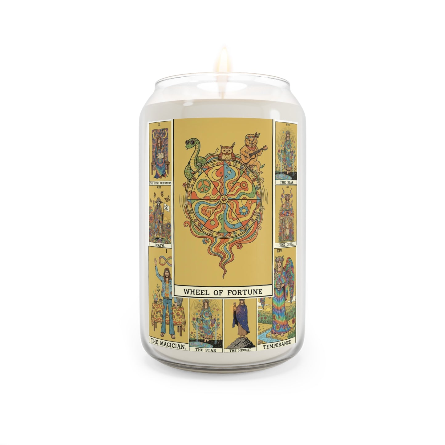 Wheel of Fortune Scented Soy Candle - Tarot Inspired, Aromatherapy, Home Decor, Gift for Her, Spiritual Relaxation