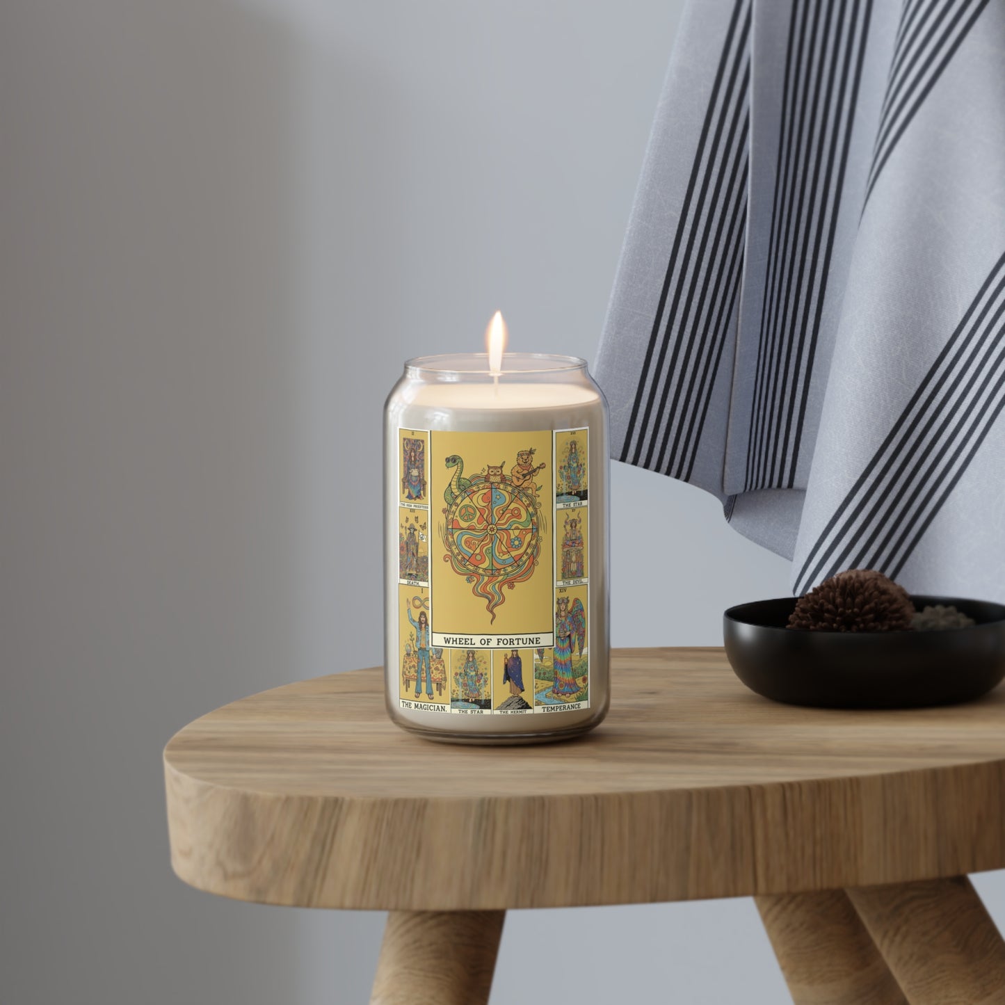 Wheel of Fortune Scented Soy Candle - Tarot Inspired, Aromatherapy, Home Decor, Gift for Her, Spiritual Relaxation