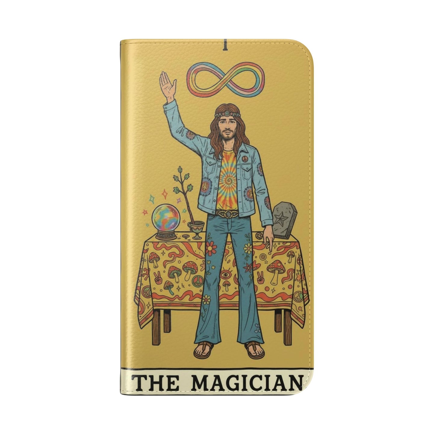 Vintage Tarot Flip Cases, Boho Phone Cover, Strength & The Magician Design, Magical Gift for Tarot Lovers, Unique Smartphone Protector
