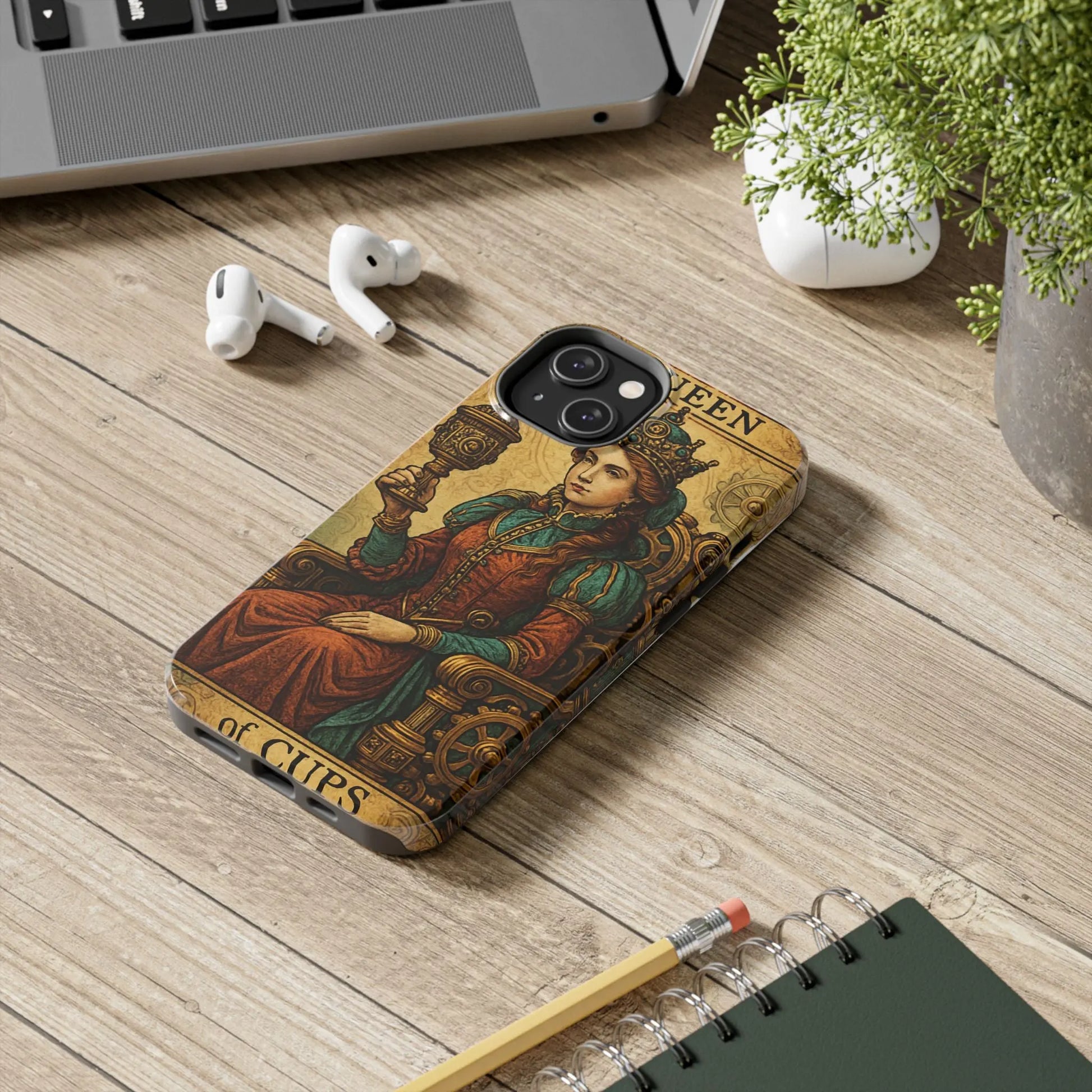 Artistic Tarot Phone Case - Queen of Cups Design.