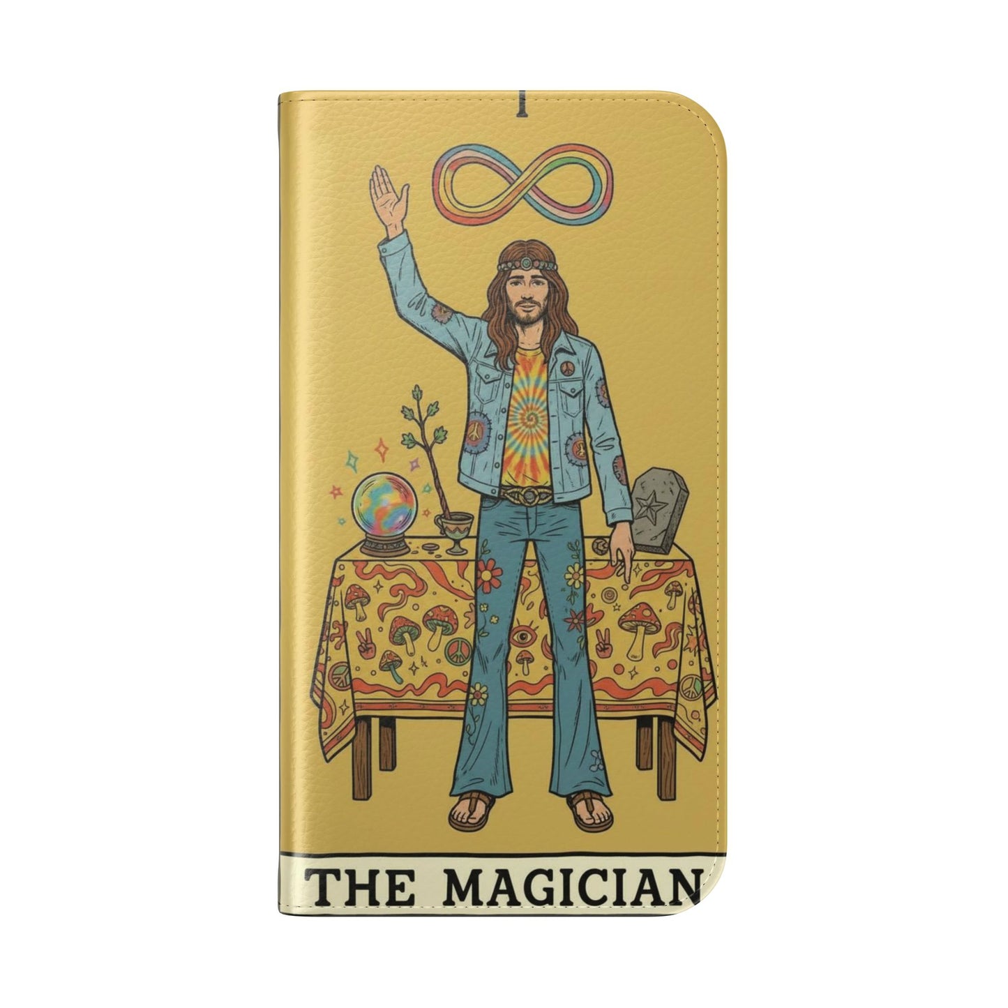 Vintage Tarot Flip Cases, Boho Phone Cover, Strength & The Magician Design, Magical Gift for Tarot Lovers, Unique Smartphone Protector