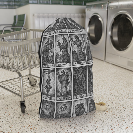 Tarot-Inspired Laundry Bag for Mystical Vibes, Bohemian Laundry Tote, Spiritual Gift, Witchy Home Decor, Unique Storage Solution