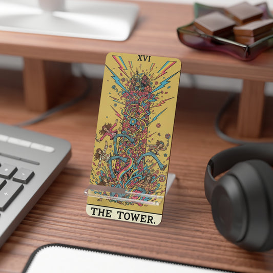 Artistic Smartphone Stand for The Tower Design, Desk Accessory, Tarot Display Holder, Unique Gift, Mobile Accessories