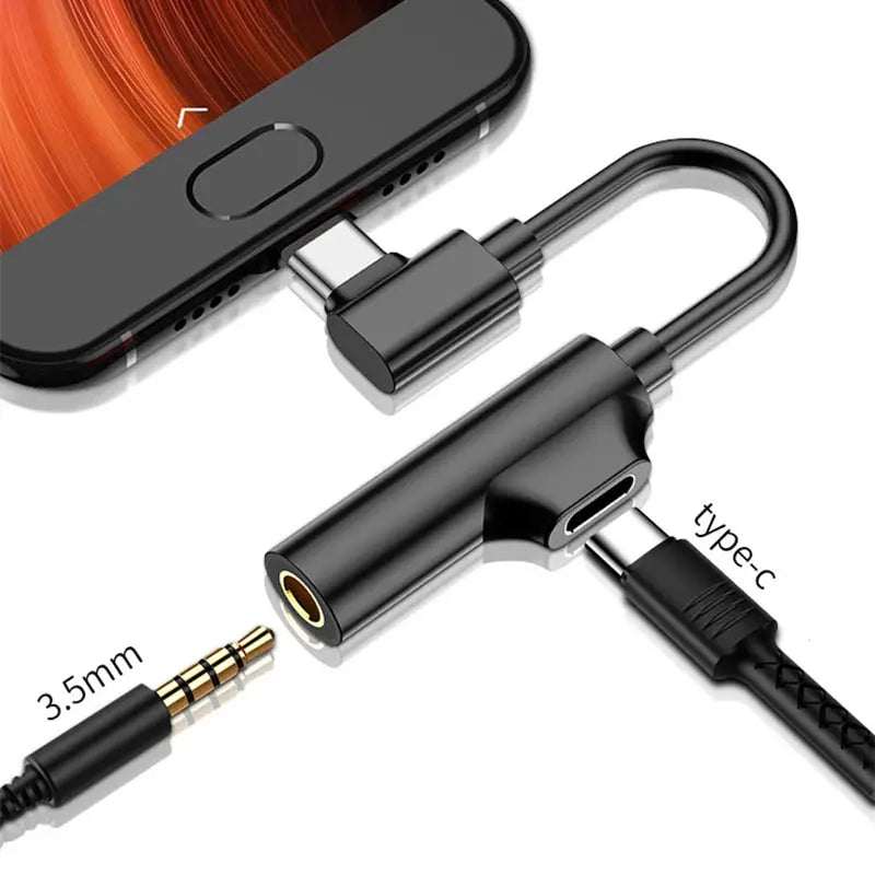 Mobile Phone USB Type C To 3.5mm Jack Audio Adapter 2 In 1 Earphone Aux Cable Coverter for Xiaomi 10 9 8 Redmi Huawei Oneplus Tarot Yeah