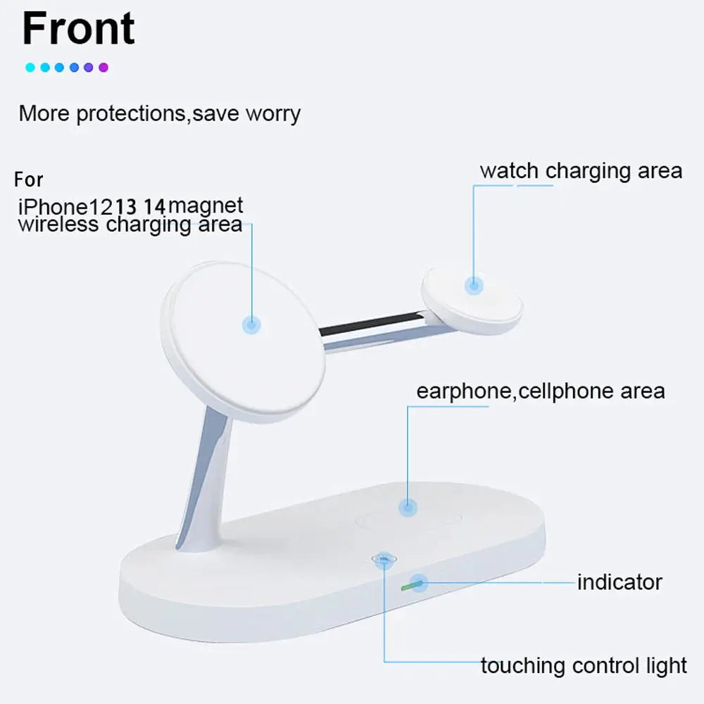 3 in 1 Wireless Charger Stand For iPhone 12 13 14 15 16 Fast Charging Station for Apple Watch 10 9 8 7 6 5 4 Airpods 2 3 Pro Tarot Yeah
