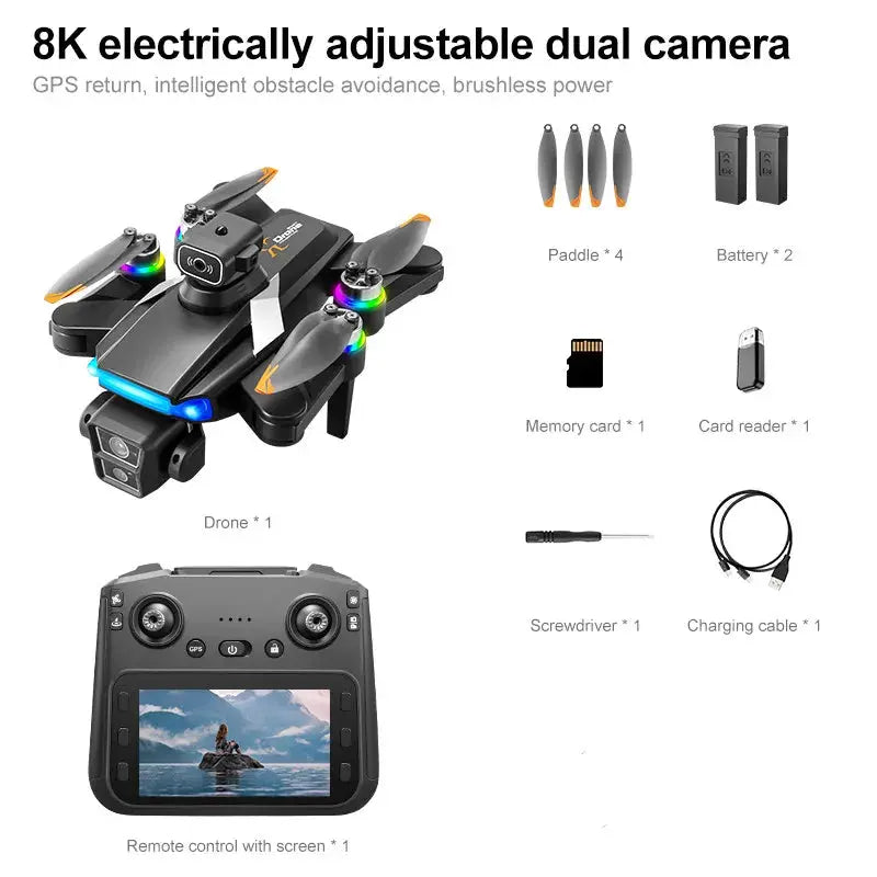 Professional 5G 8K HD Camera GPS Drone Aerial Photography Dual Camera Dron with Screen Obstacle Avoidance Drone RC Quadcopter Tarot Yeah