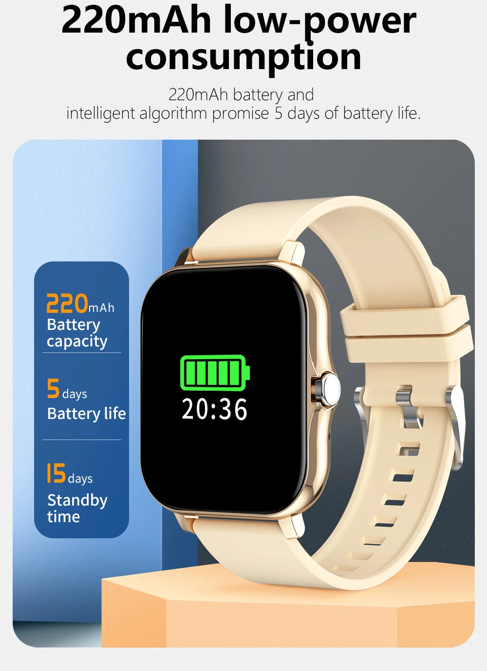 PHONEPACE Y13 Smart Watch with Call Function Fitness Tracker Heart Rate Monitor Alarm Clock for Outdoor Sports Monitoring